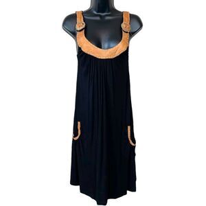 Soul Revival Leather Trim Pocket Tank Dress